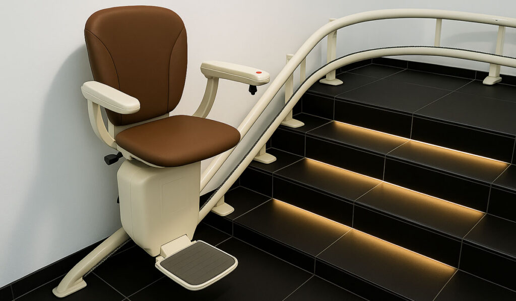 Monte-escalier tournant pour escalier courbé avec virage